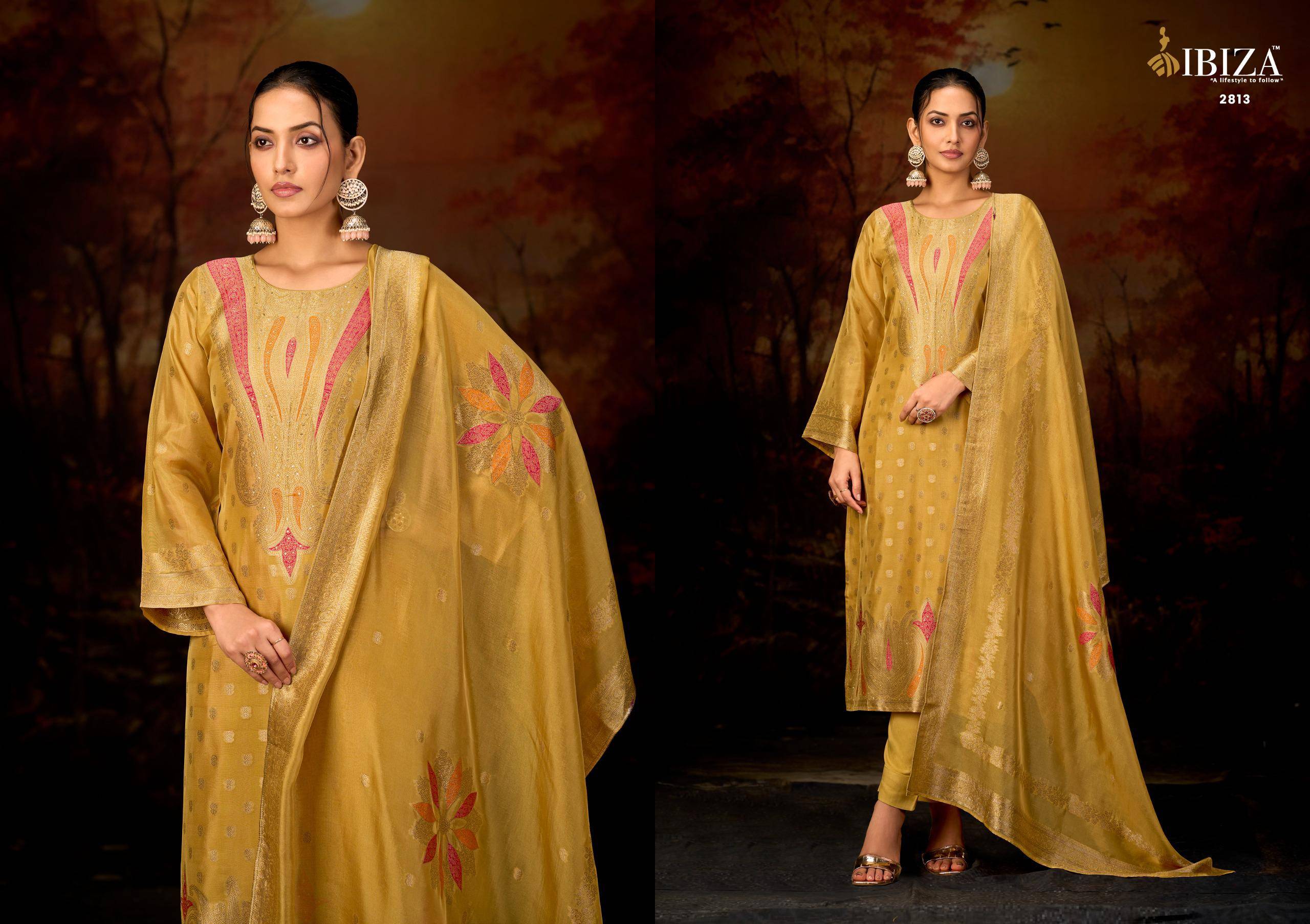 NAZUK By IBIZA 2811 To 2816 Series Beautiful Festive Suits Stylish Colorful Fancy Casual Wear JACQUARD Dresses At Wholesale Price